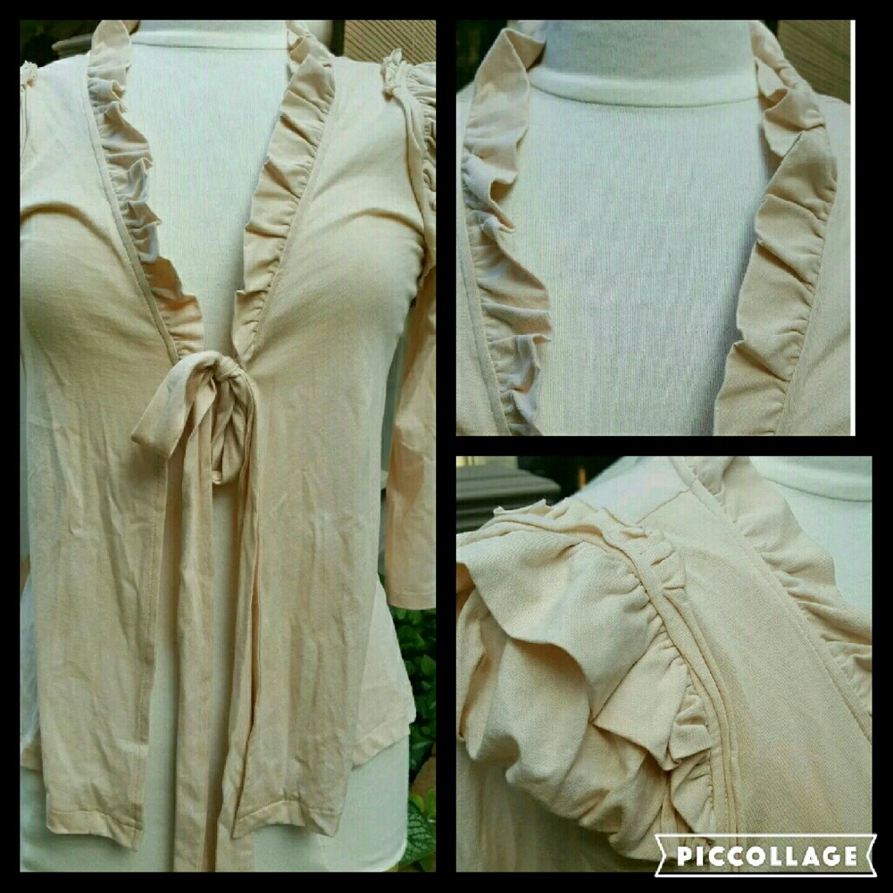 Hoss Intropia Ruffled RAW SEAMED tie Cardi cardigan girlie